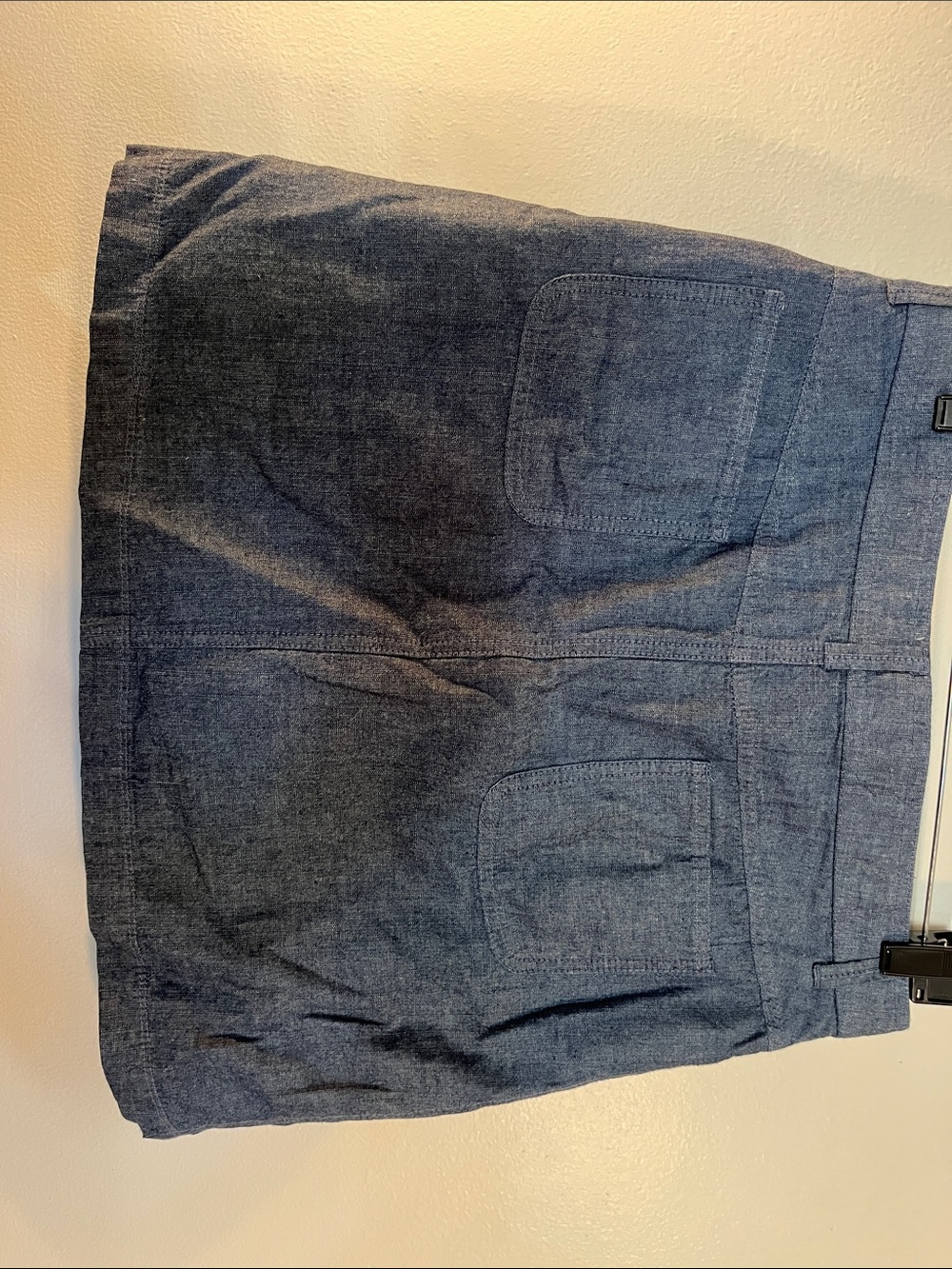 White Stag Navy Blue Denim-Style Women's Shorts with Drawstring - Picture 2 of 4